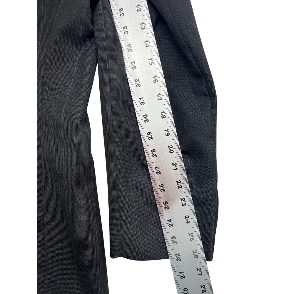 vtg 90s Christian Dior 44L 36x32 Gray Windowpane Pant Suit Double Breasted USA